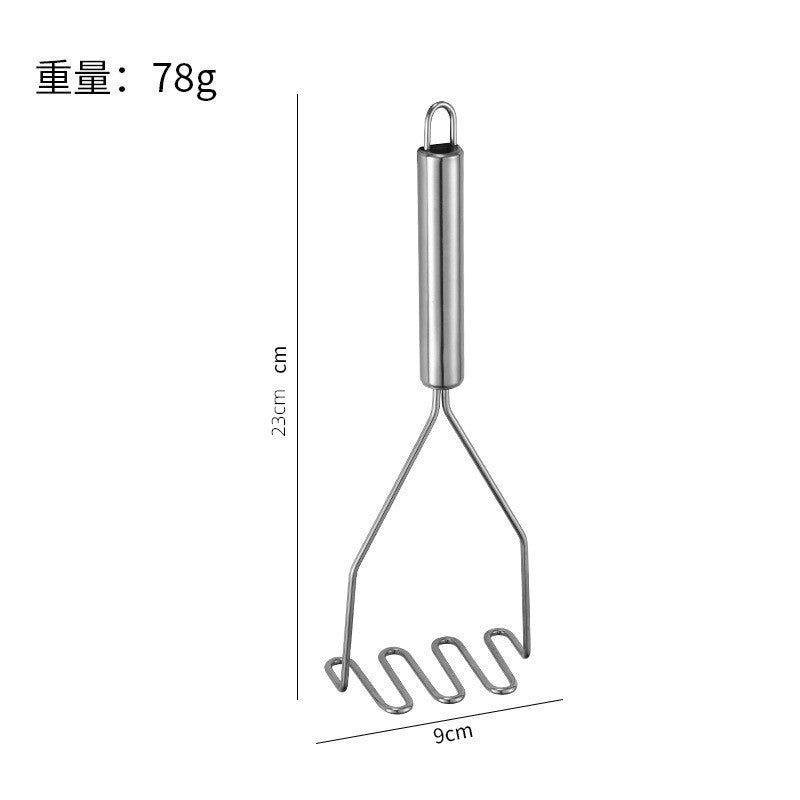 Stainless Steel Manual Potato Masher | Round Hole & Wavy Options