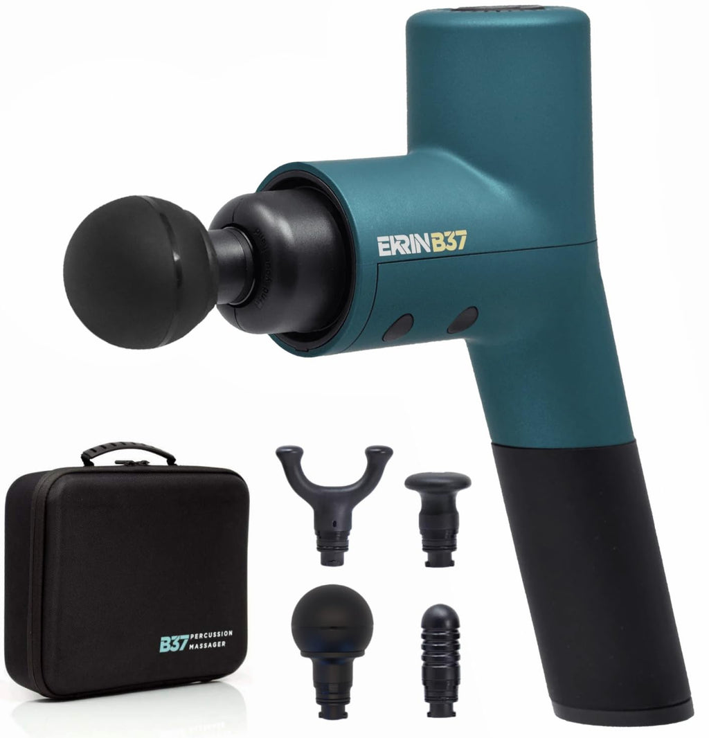 Ekrin Athletics B37v2 Massage Gun – Deep Tissue, 5 Speeds, 4 Attachments, 8-Hour Battery, Ultra Quiet Brushless Motor