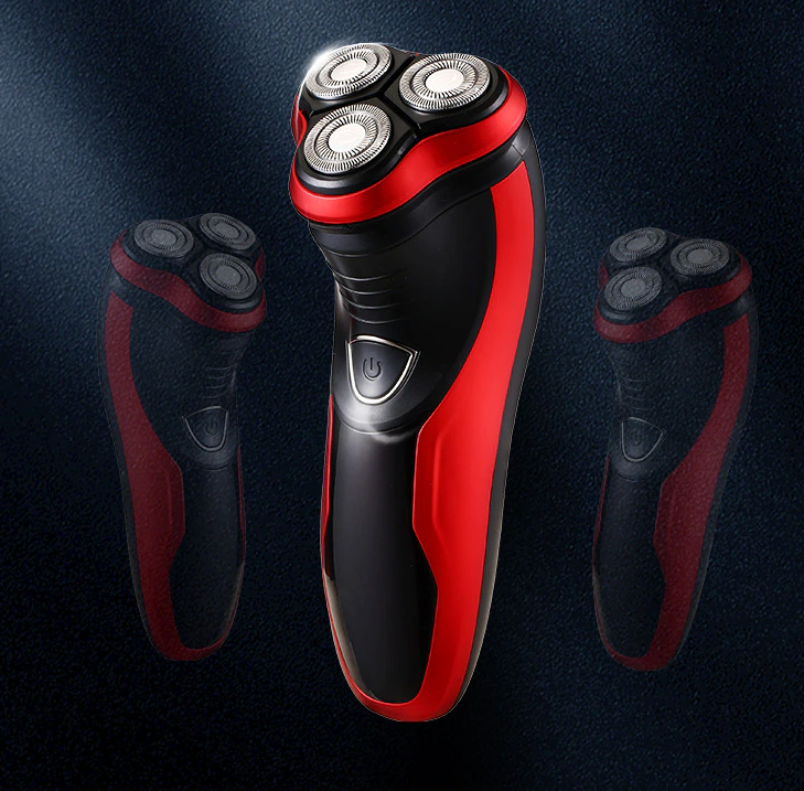Men's Rotary Electric Shaver — 3D Floating Heads, Wet & Dry, Pop-Up Trimmer