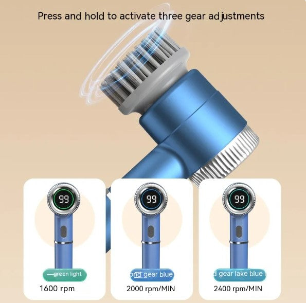 Multifunctional Handheld Electric Dish Brush — Rechargeable Kitchen Scrubber (White / Grey / Blue)