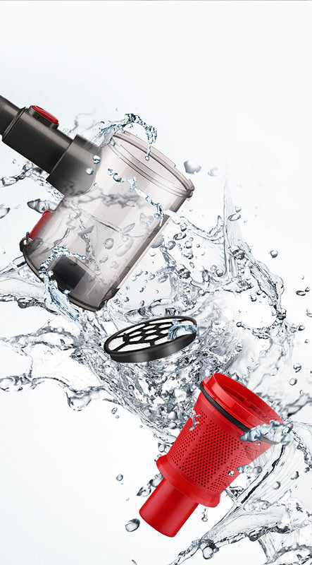 Aspirateur à main sans fil puissant – Puissance d'aspiration de 9500 Pa, ultra-silencieux, autonomie de 45 min | Rouge rose