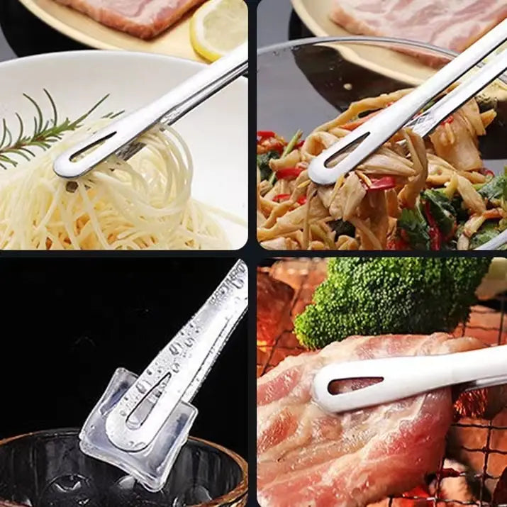 304 Stainless Steel BBQ Serving Tongs — Heat-Resistant Kitchen & Grilling Tongs (Golden & Silvery)