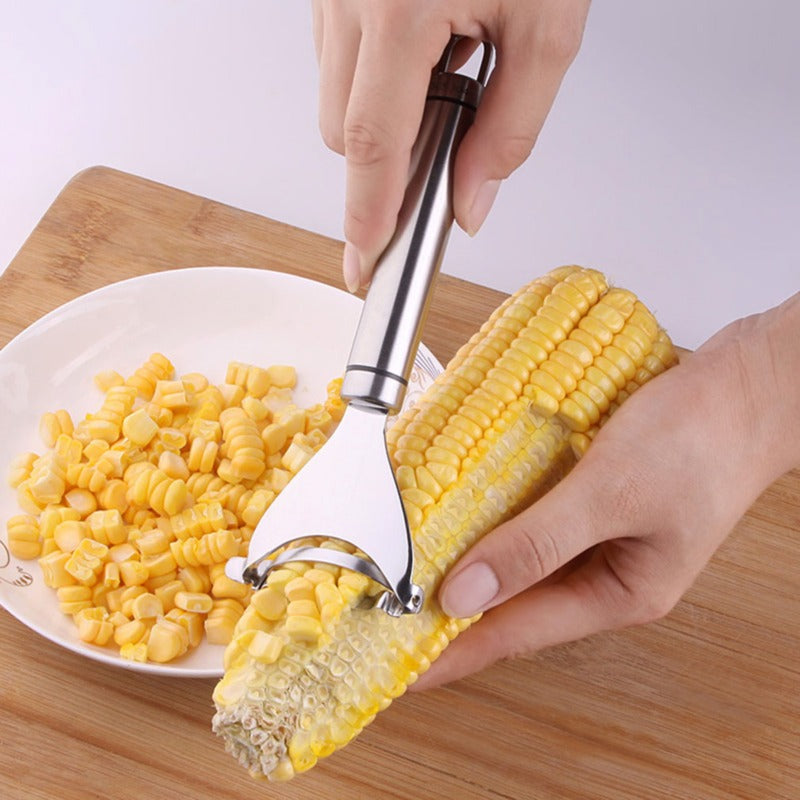 Stainless Steel Corn Planer & Thresher — Kitchen Corn Stripper Tool for Easy Corn Removal