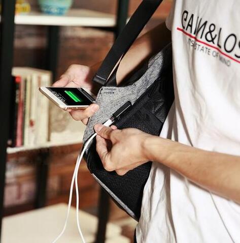Laptop Business Backpack Rucksack with USB Charging Port — Professional Travel & Work Bag (Gray / Black)
