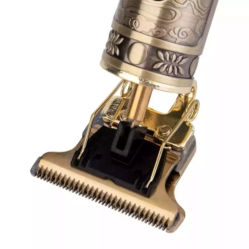 Professional Cordless Barber Hair Clipper & Beard Trimmer – Titanium T-Blade, 180-Min Battery, IPX4 Waterproof | Black/Gold/Aztec