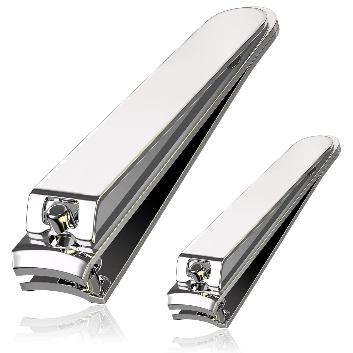 Nail Clippers Set – Large & Small Carbon Steel Clippers with Splash-Proof Design