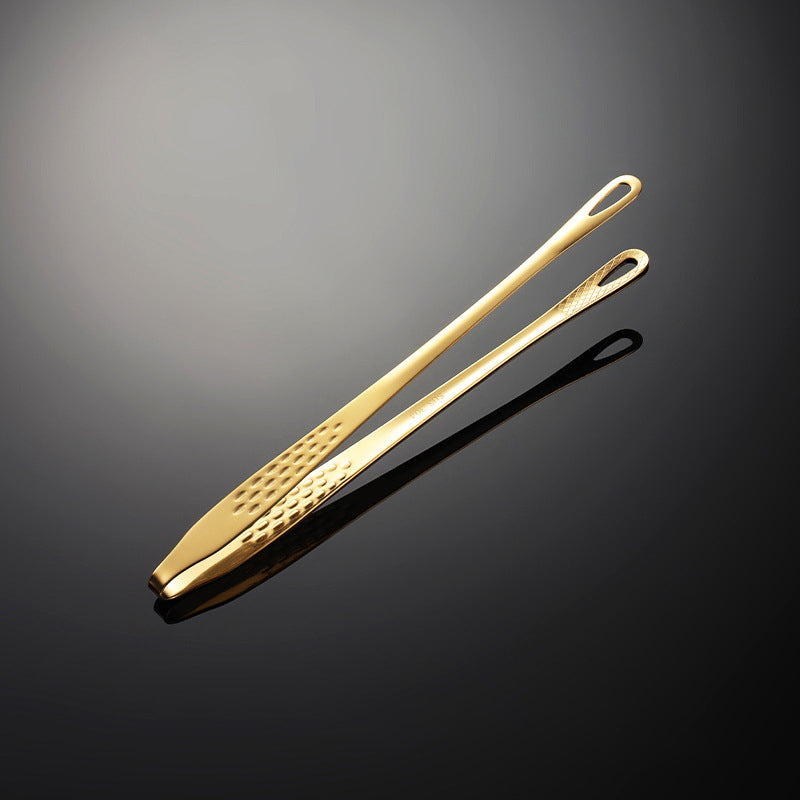 304 Stainless Steel BBQ Serving Tongs — Heat-Resistant Kitchen & Grilling Tongs (Golden & Silvery)