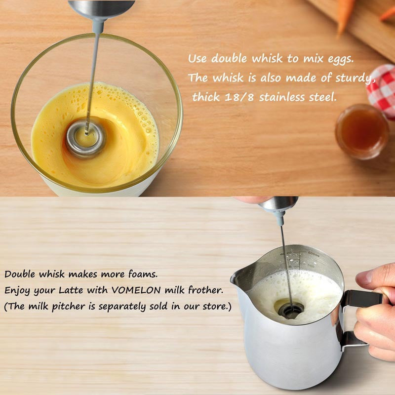 Handheld Electric Milk Frother & Mixer — Portable Stainless Steel Foam Maker for Coffee & Drinks