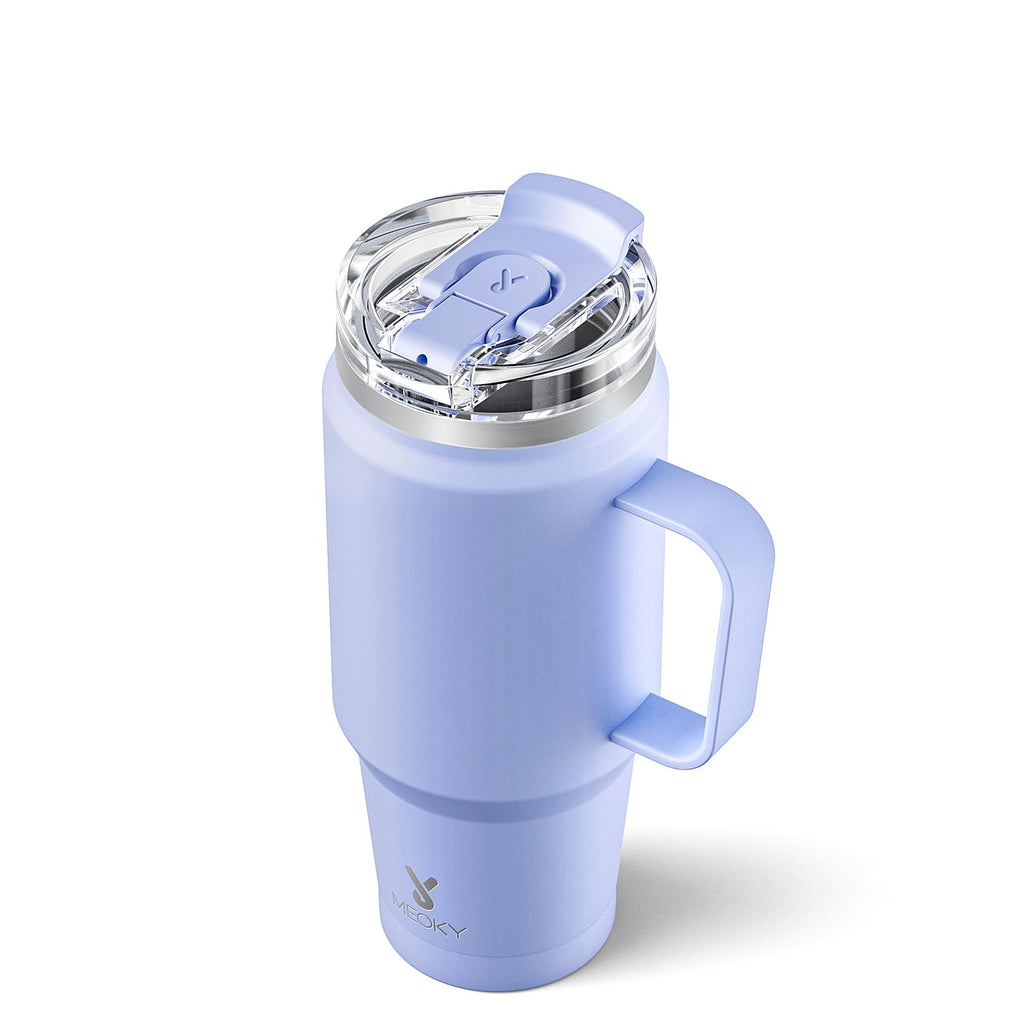 Meoky 32oz Insulated Tumbler with Handle — Leakproof Stainless Steel Travel Cup for Hot & Cold Drinks