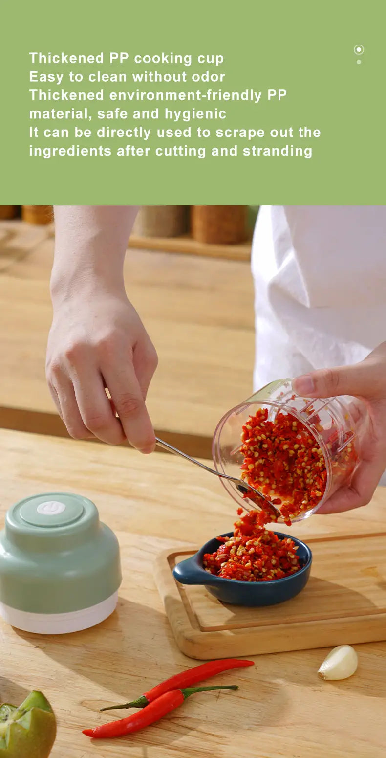 Handheld Electric Mini Garlic Chopper - 250ml Portable