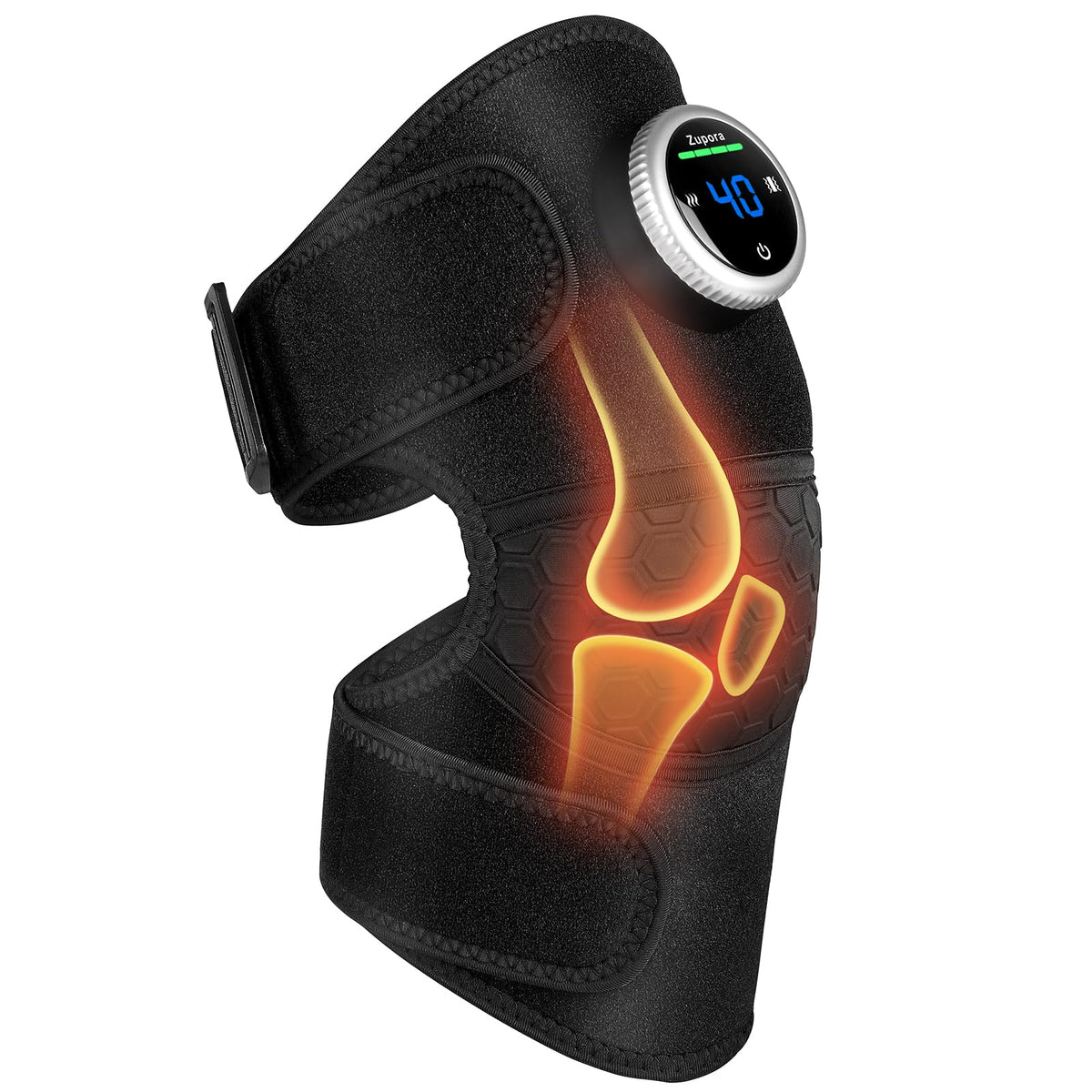 3-in-1 Cordless Heated Knee & Shoulder Massager – 3 Vibration Modes, 5 Heat Settings, 15-Min Auto Shutoff | Black