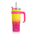 Gobelet Chicnook de 1,2 L avec poignée et 2 pailles — Bouteille isotherme en acier inoxydable arc-en-ciel pour boissons chaudes et froides